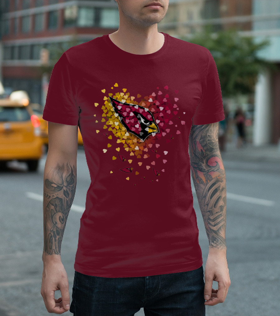 Arizona Cardinals Heart Symbol Burst T-Shirt