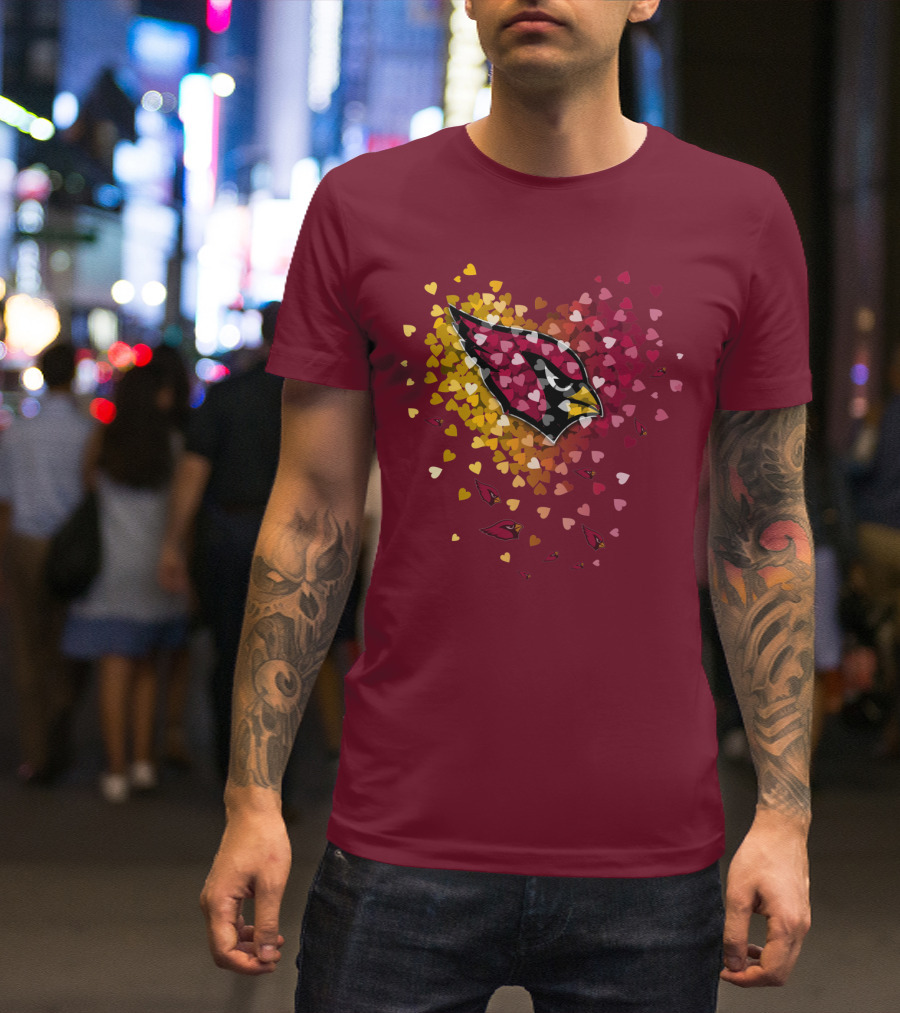 Arizona Cardinals Heart Symbol Burst T-Shirt