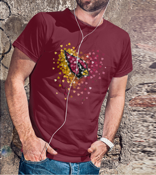 Arizona Cardinals Heart Symbol Burst T-Shirt
