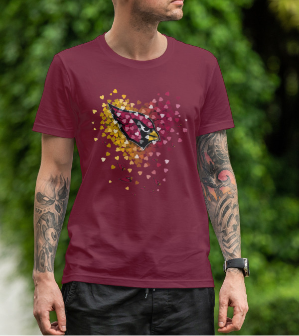 Arizona Cardinals Heart Symbol Burst T-Shirt