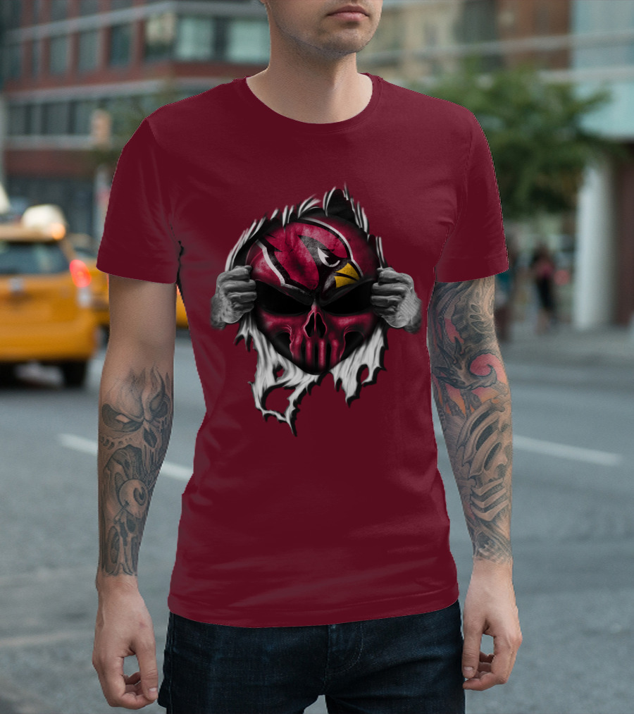 Arizona Cardinals Skull Logo T-Shirt