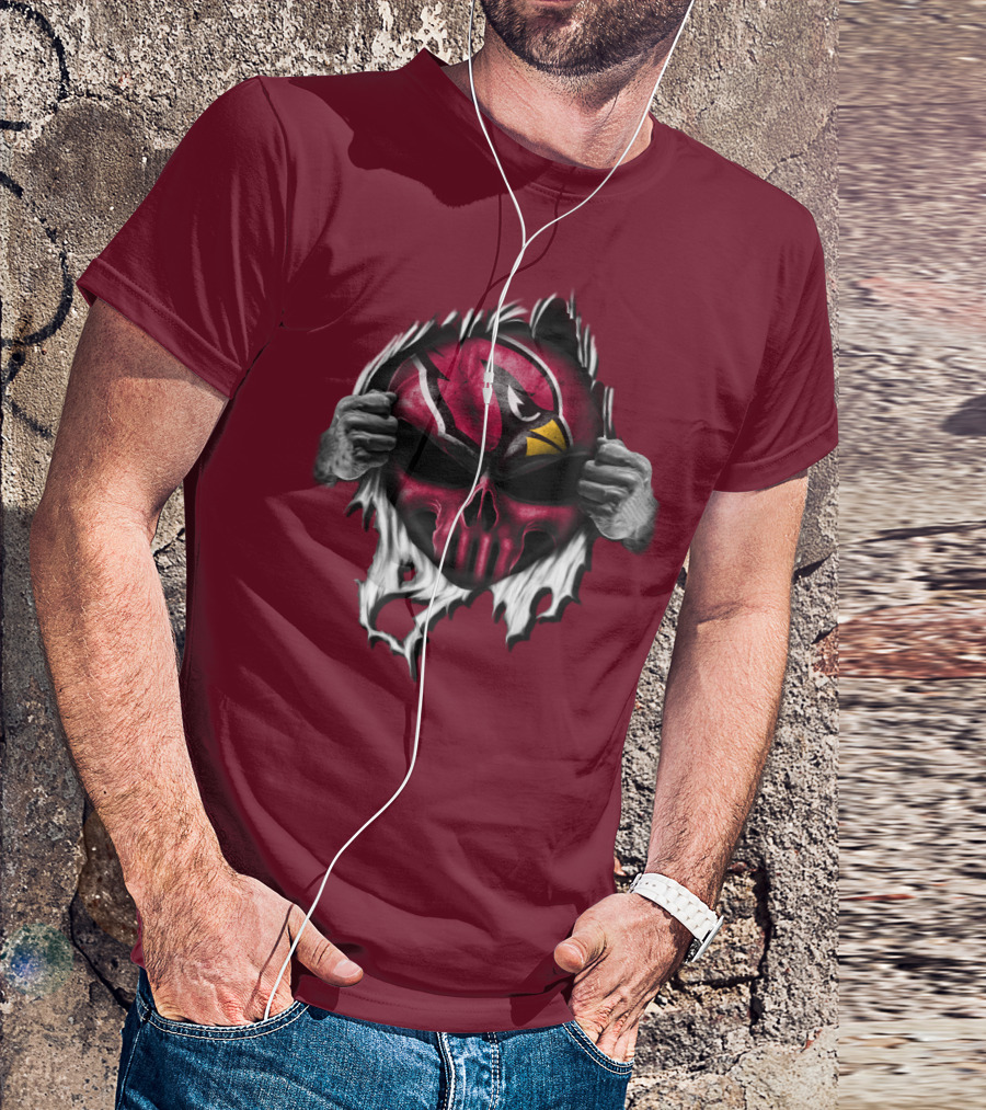 Arizona Cardinals Skull Logo T-Shirt