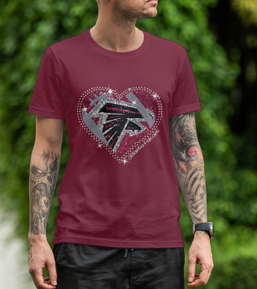 Atlanta Falcons Sparkling Heart T-Shirt