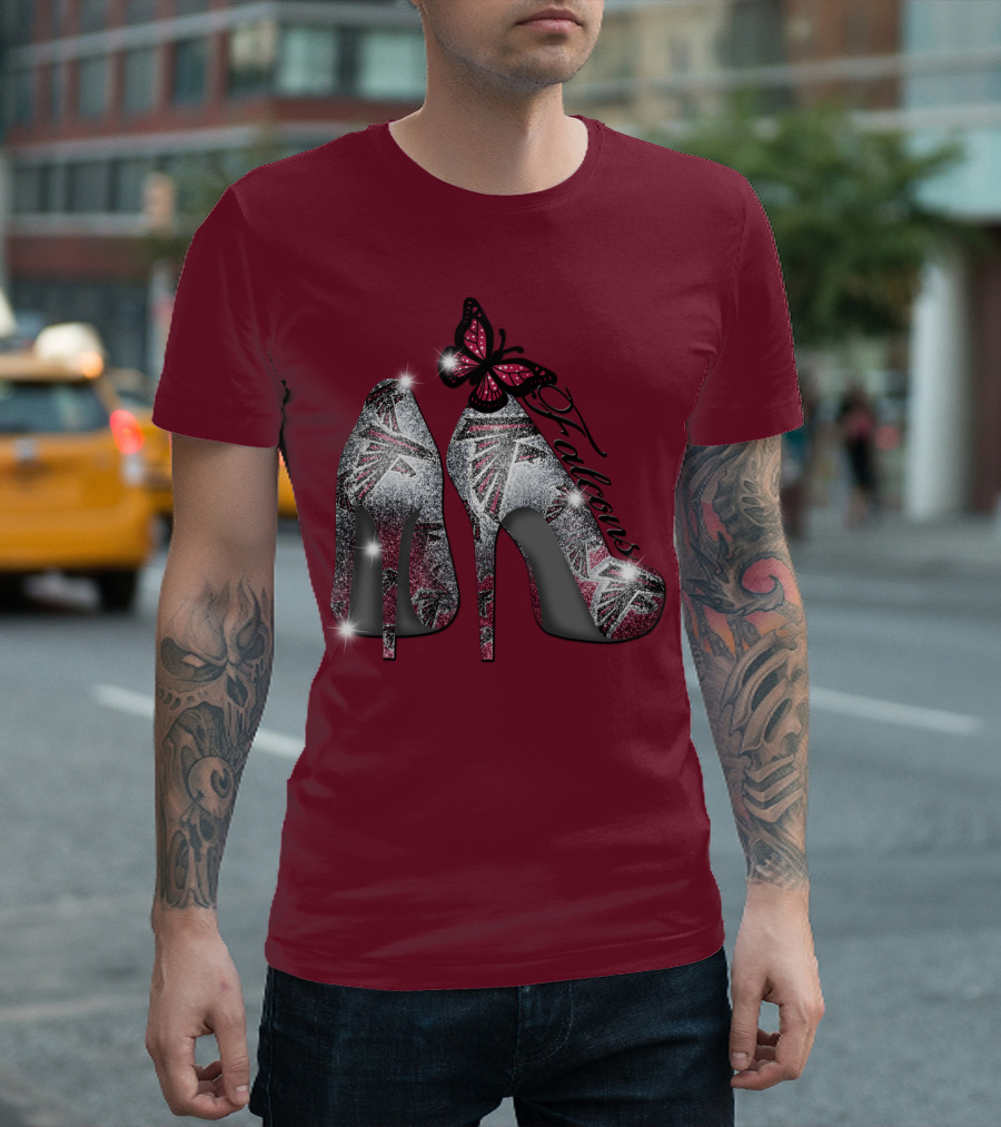 Atlanta Falcons High Heels With Butterfly T-Shirt