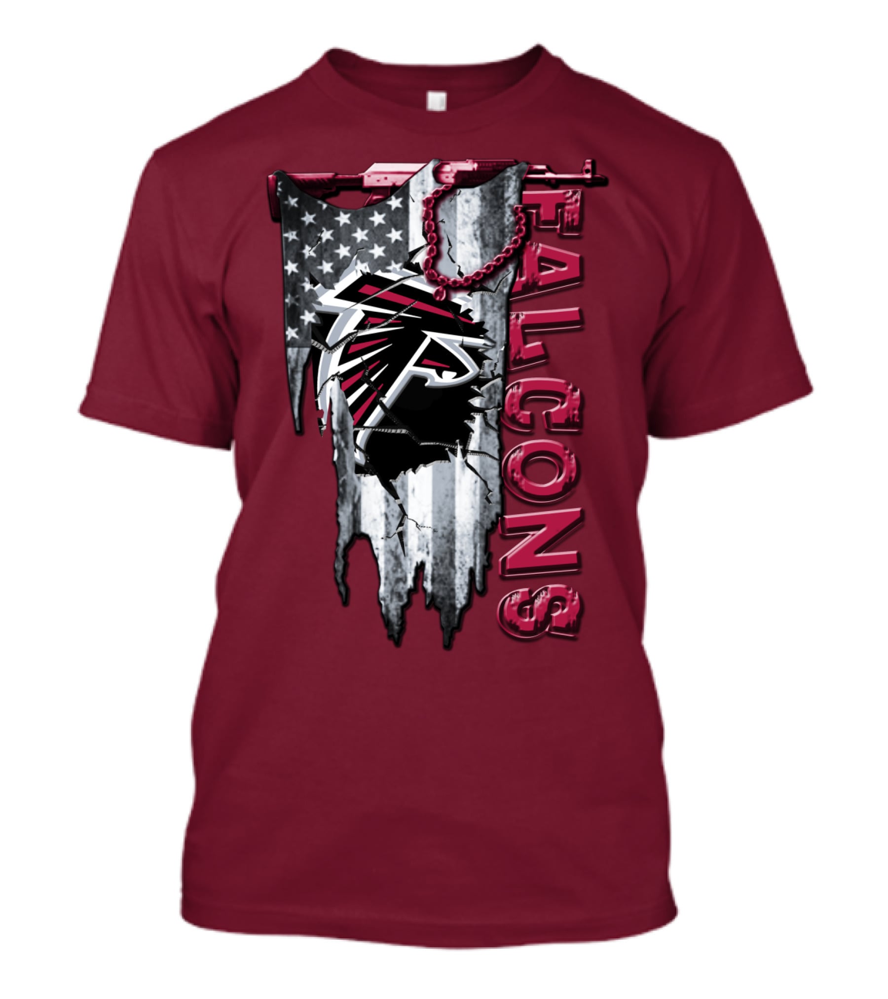 Atlanta Falcons American Flag Football Team T-Shirt