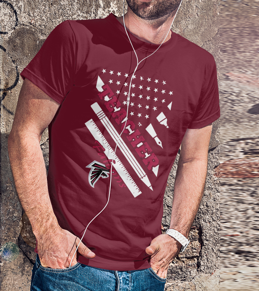 Atlanta Falcons Teacher Stars And Stationery Theme T-Shirt