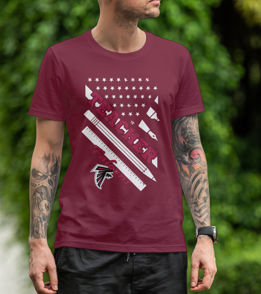 Atlanta Falcons Teacher Stars And Stationery Theme T-Shirt