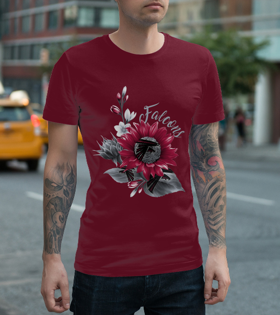 Falcons Floral Atlanta Falcons Logo Blossom T-Shirt