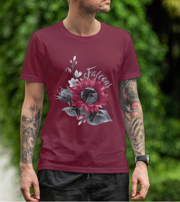 Falcons Floral Atlanta Falcons Logo Blossom T-Shirt