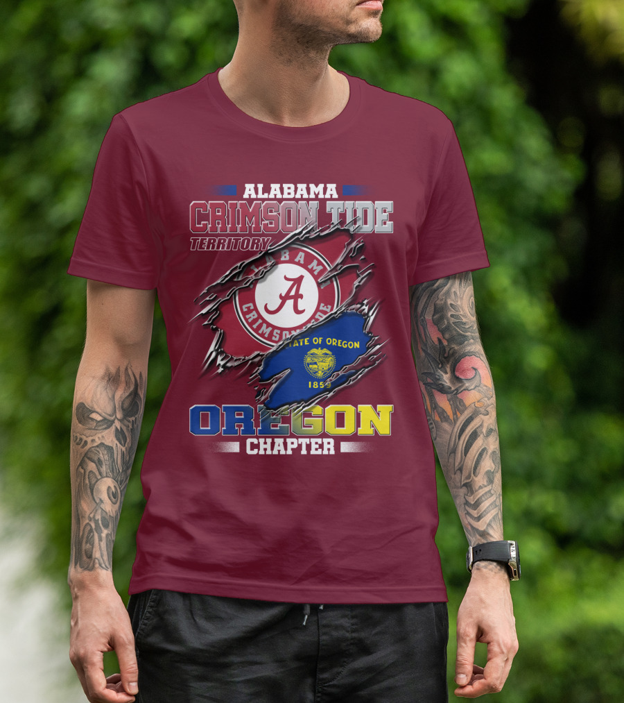 Alabama Crimson Tide Territory Oregon Chapter State Of Oregon 1859 T-Shirt