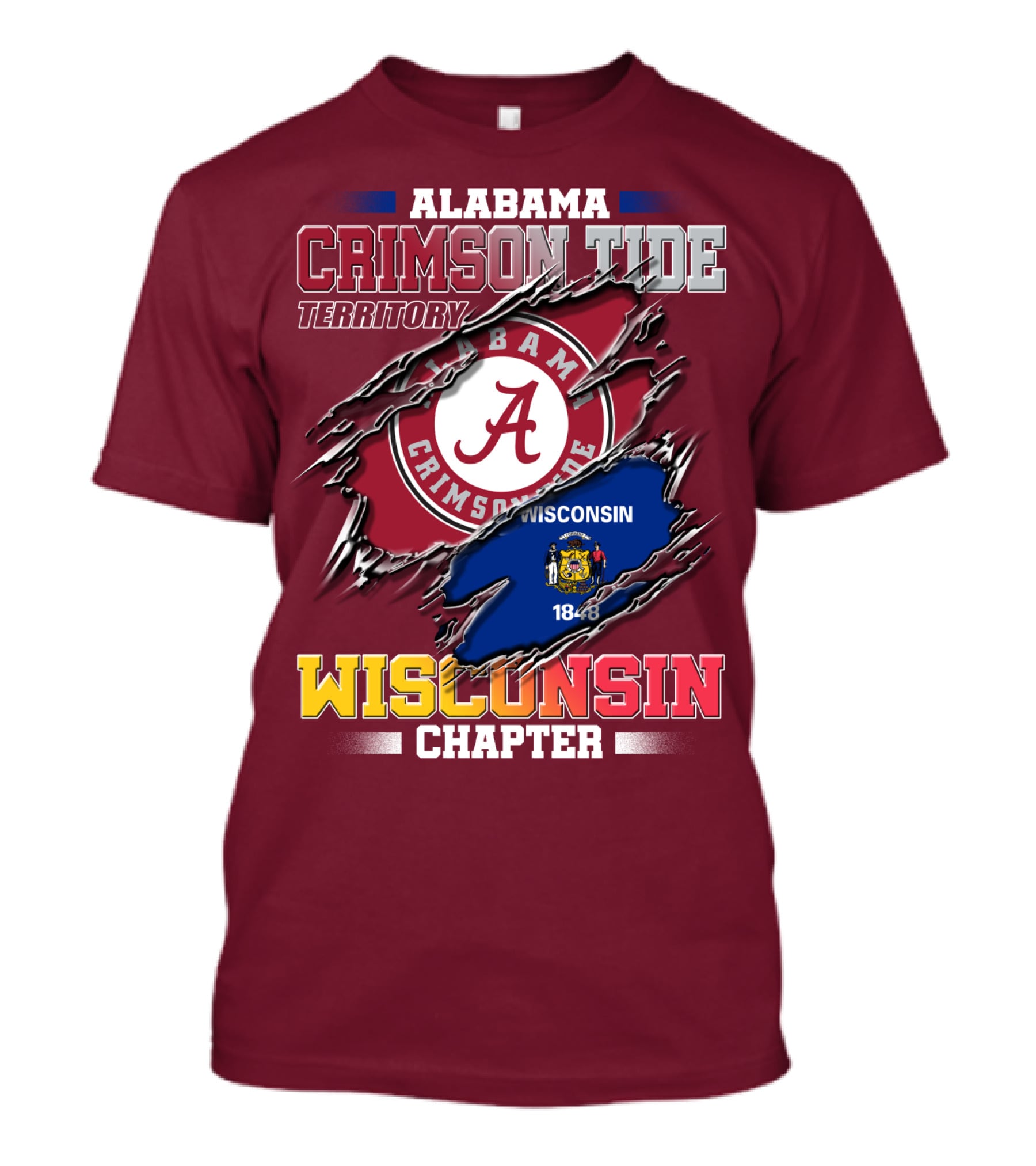 Alabama Crimson Tide Territory Wisconsin Chapter 1848 T-Shirt
