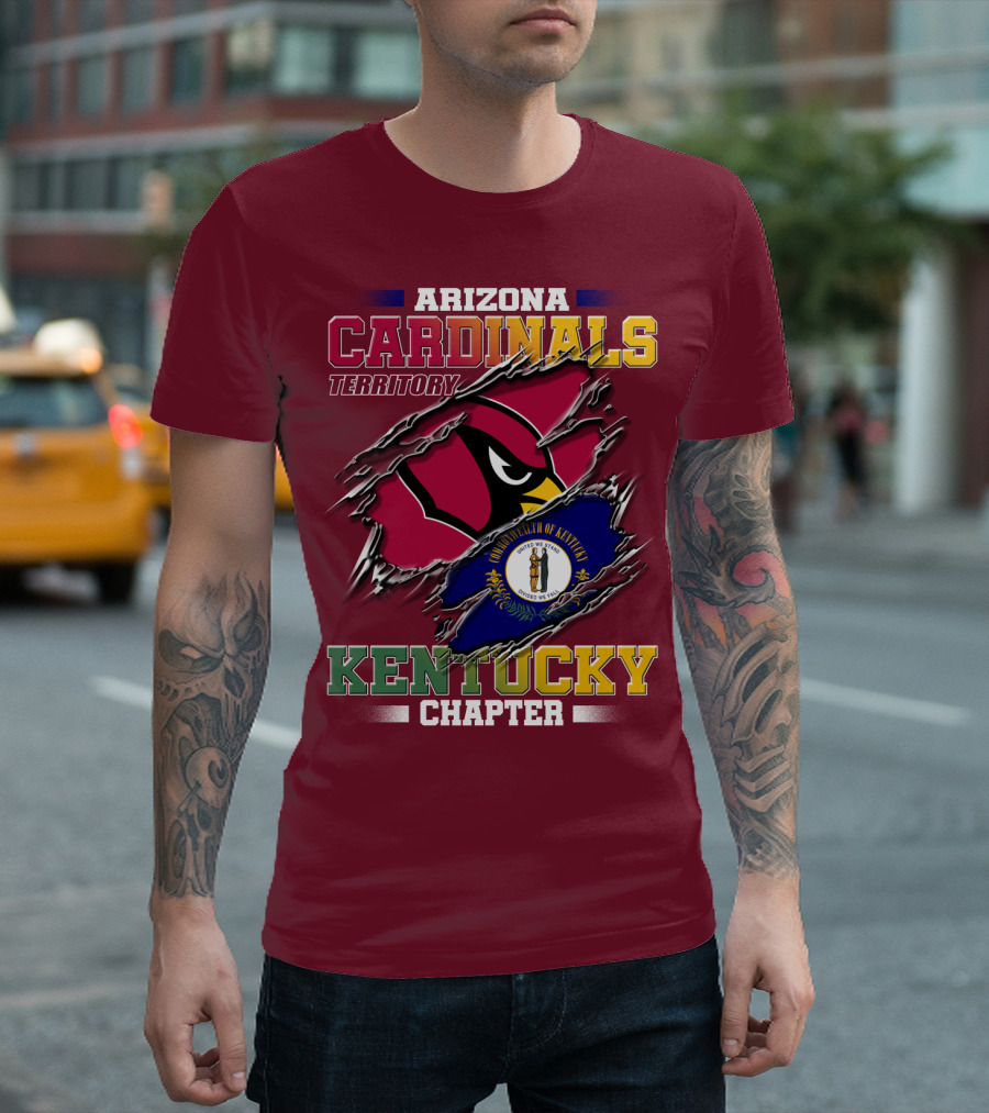 Arizona Cardinals Territory Kentucky Chapter Commonwealth of Kentucky Flag T-Shirt