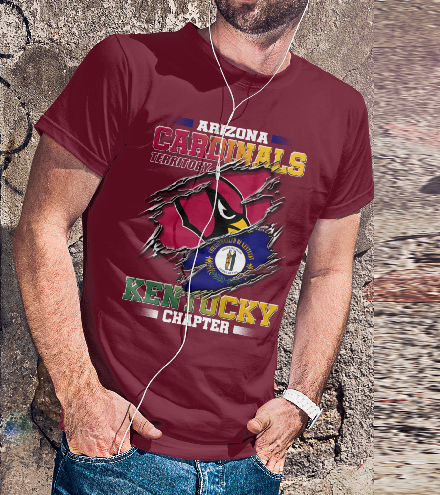 Arizona Cardinals Territory Kentucky Chapter Commonwealth Of Kentucky Flag T-Shirt