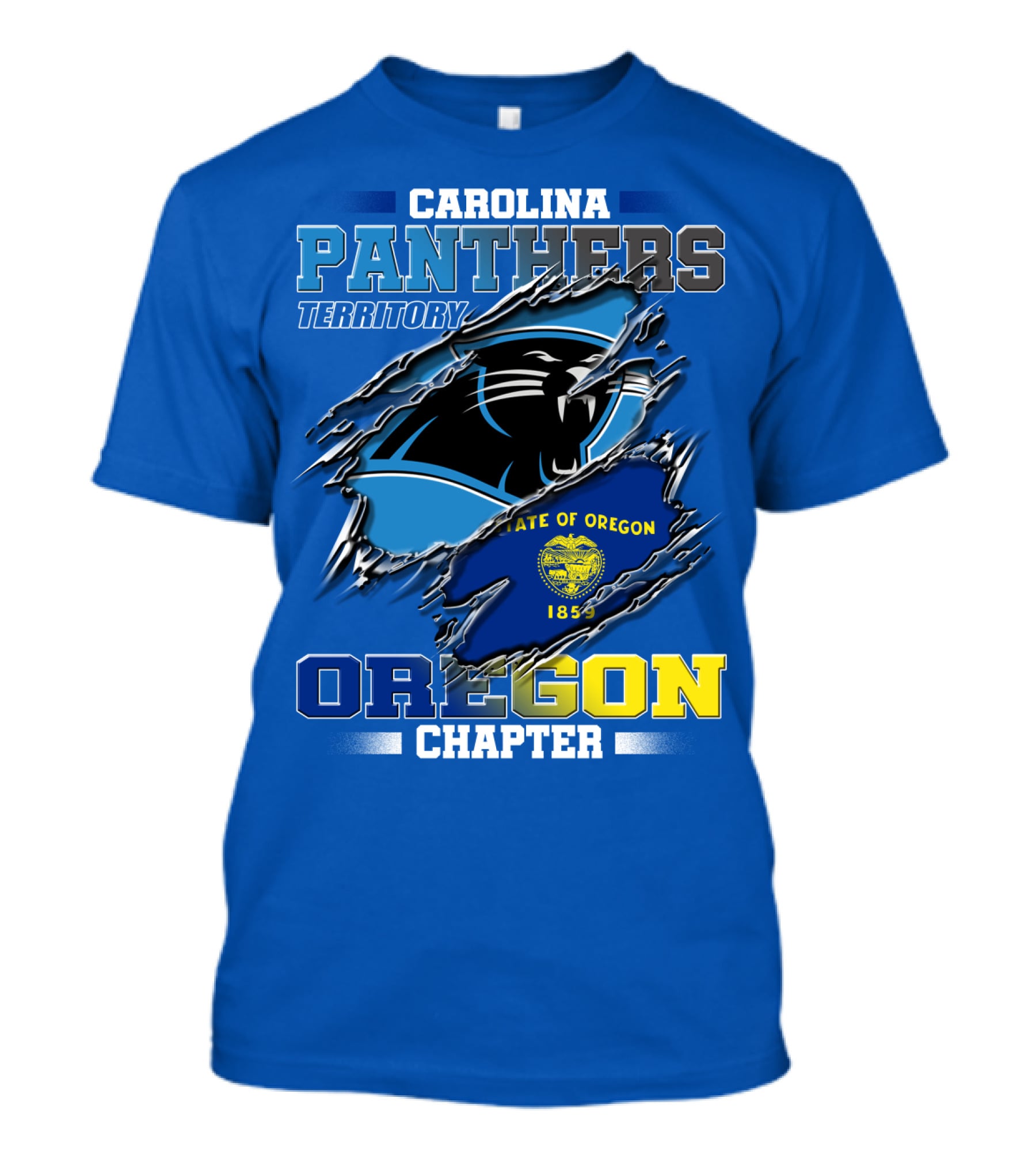 CAROLINA PANTHERS TERRITORY OREGON CHAPTER STATE OF OREGON 1859 T-Shirt