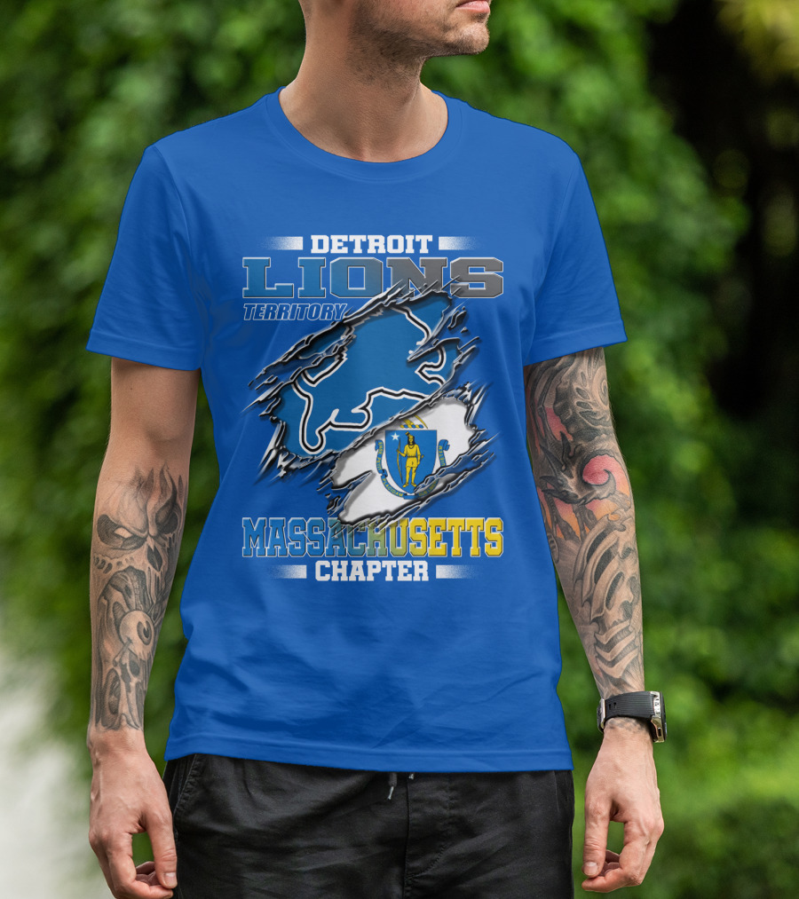 Detroit Lions Territory Massachusetts Chapter T-Shirt