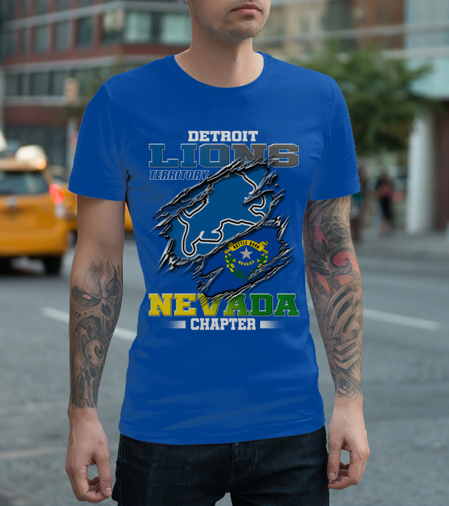 DETROIT LIONS TERRITORY NEVADA CHAPTER BATTLE BORN T-Shirt