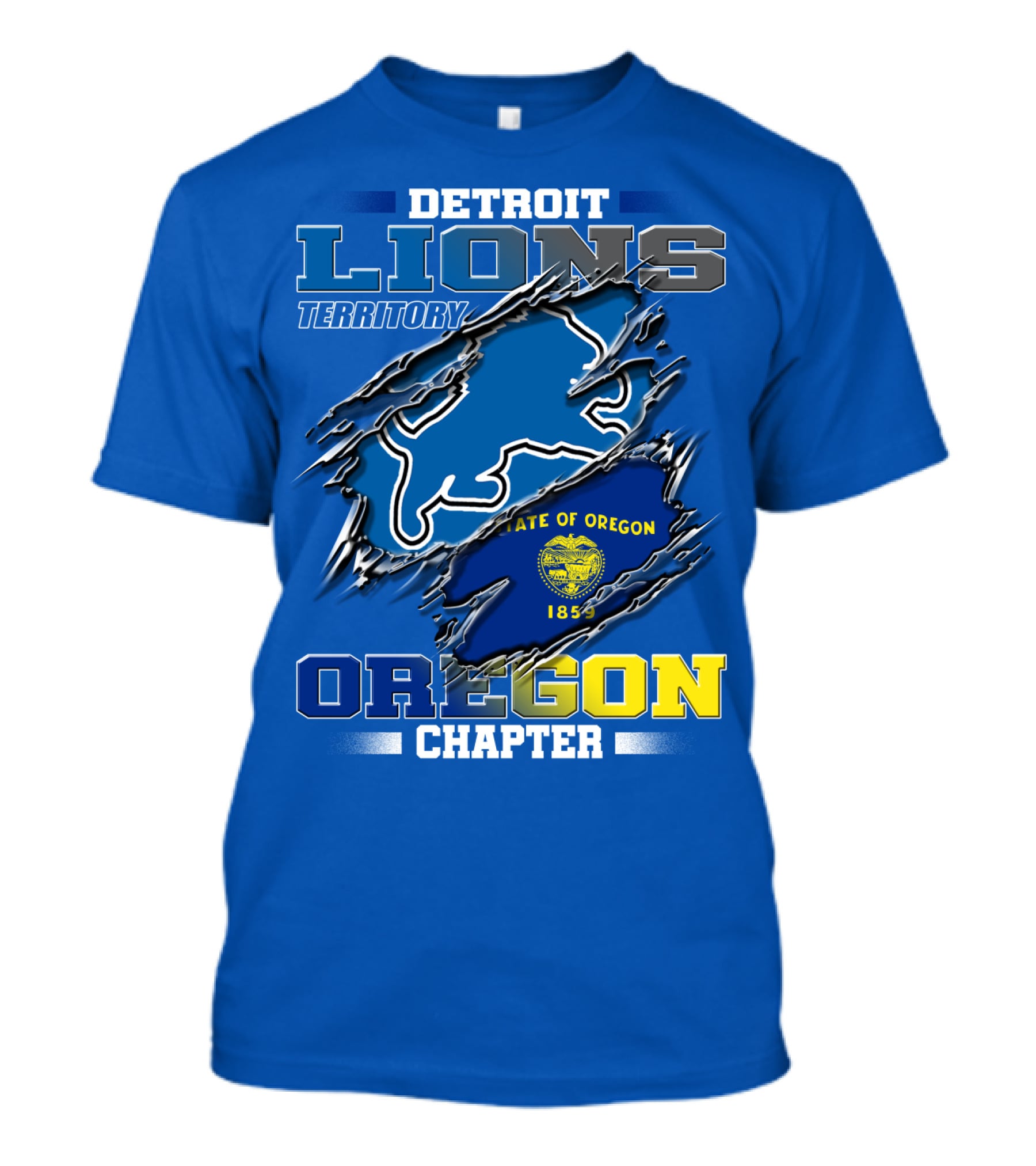DETROIT LIONS TERRITORY STATE OF OREGON 1859 OREGON CHAPTER T-Shirt