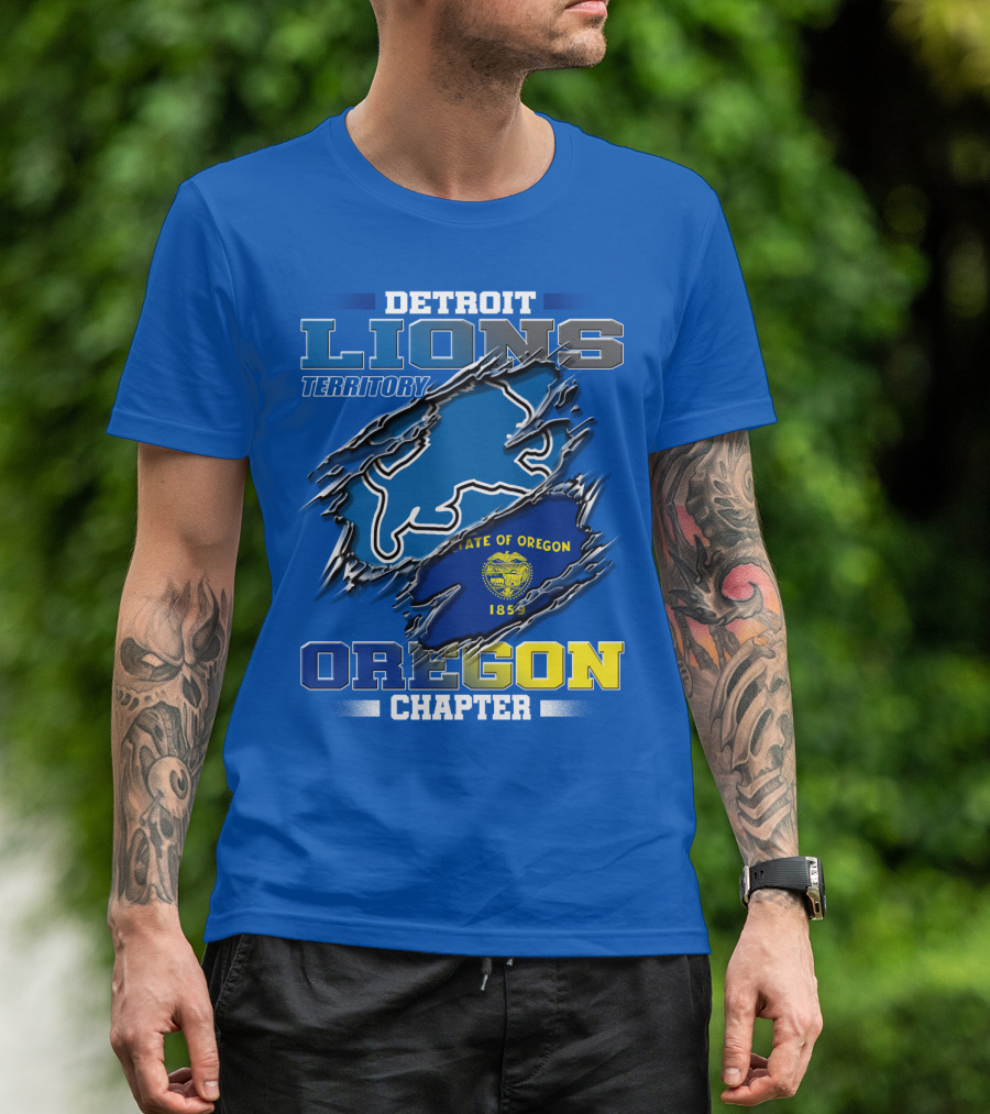 DETROIT LIONS TERRITORY STATE OF OREGON 1859 OREGON CHAPTER T-Shirt