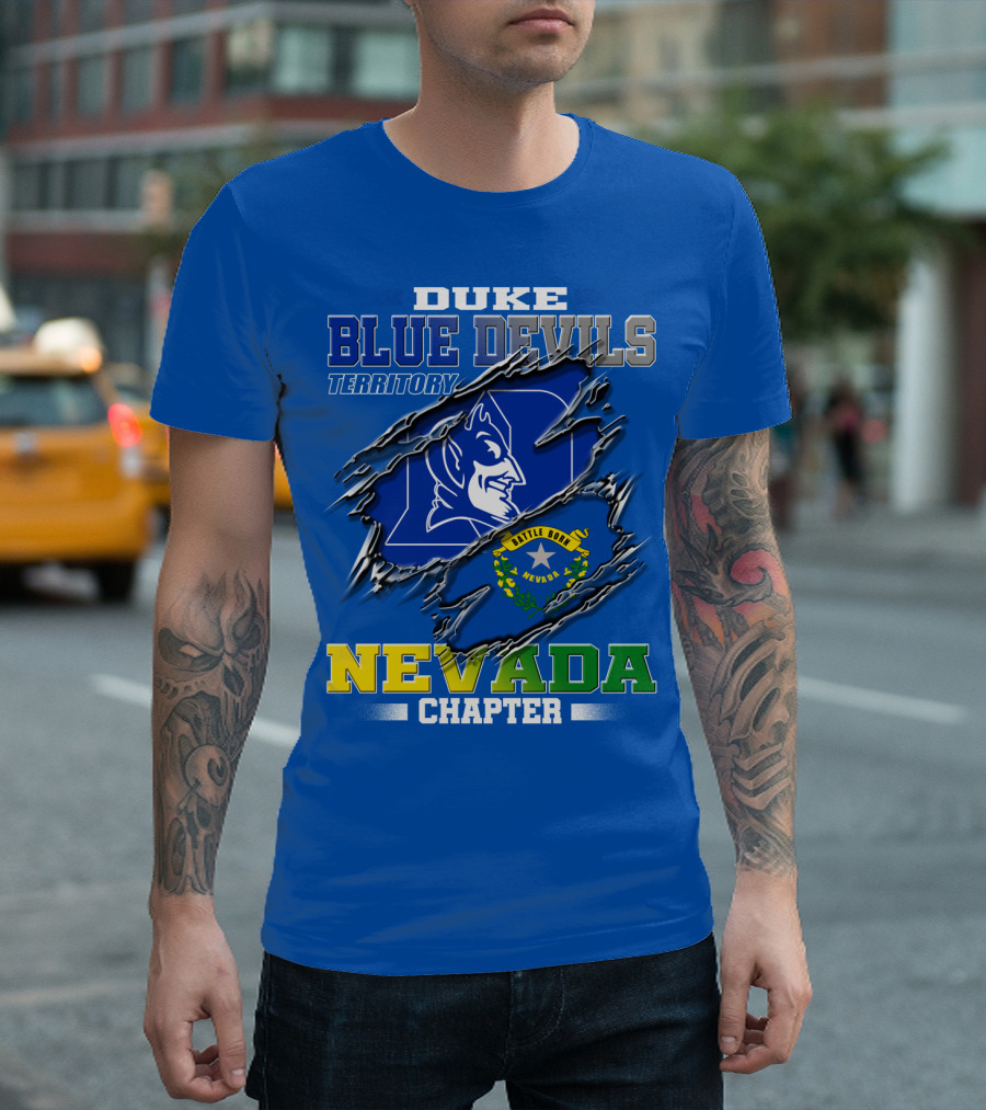 DUKE BLUE DEVILS TERRITORY NEVADA CHAPTER BATTLE BORN NEVADA T-Shirt