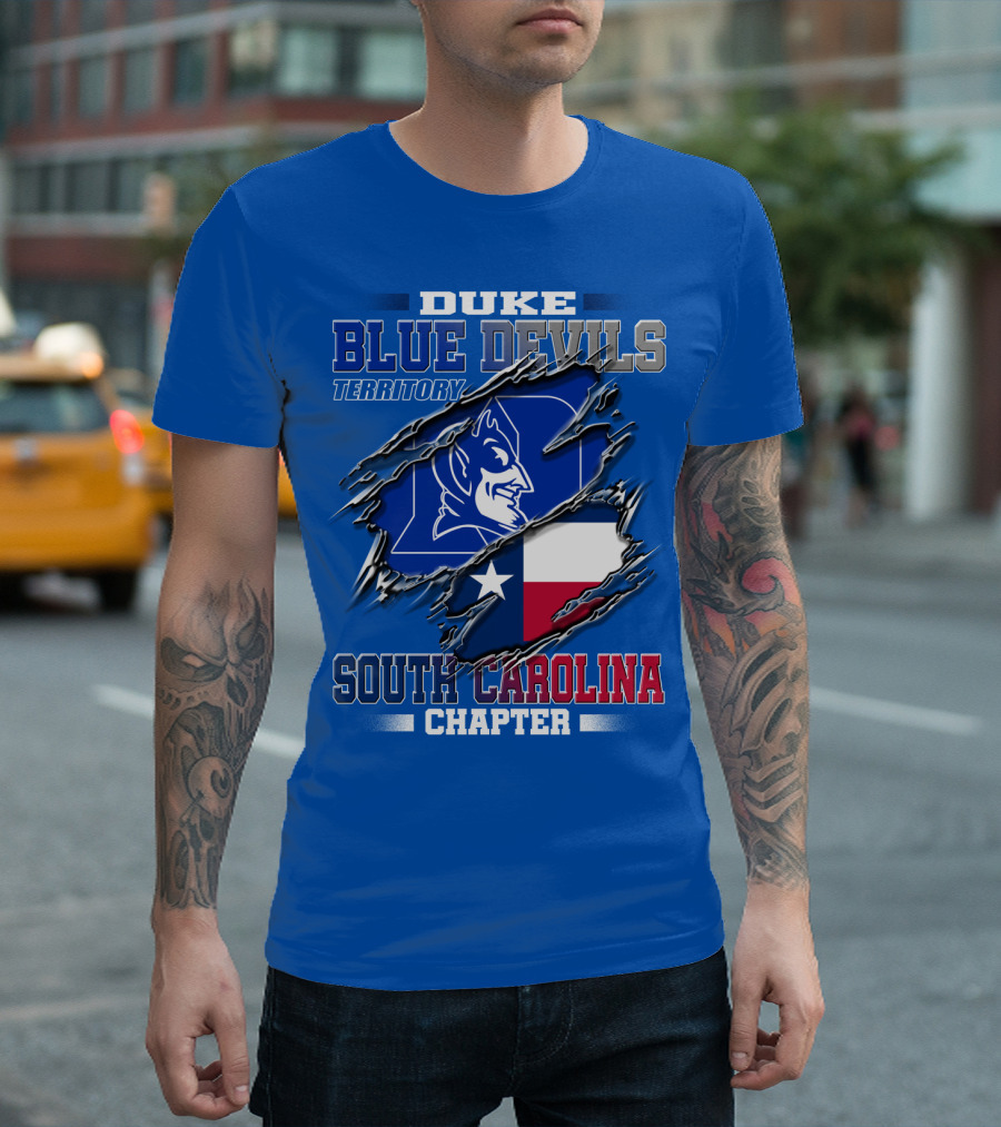 Duke Blue Devils Territory South Carolina Chapter Texas Flag T-Shirt