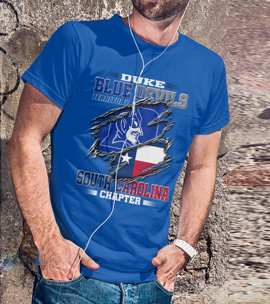 Duke Blue Devils Territory South Carolina Chapter Texas Flag T-Shirt