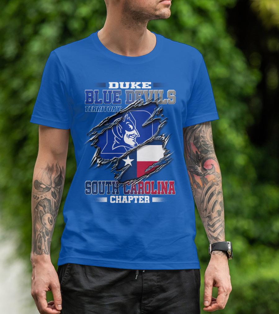 Duke Blue Devils Territory South Carolina Chapter Texas Flag T-Shirt