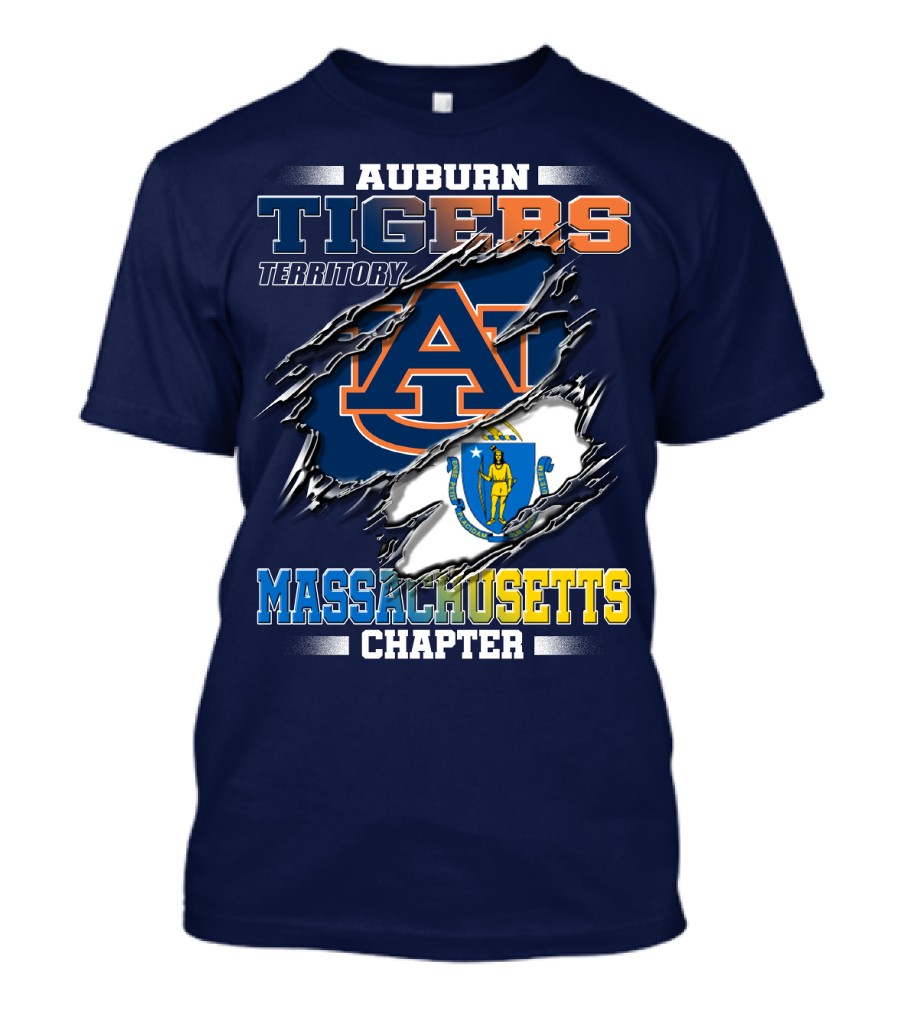 Auburn Tigers Territory Massachusetts Chapter T-Shirt