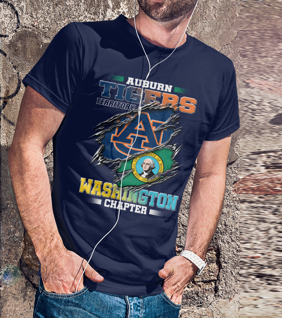 Auburn Tigers Territory Washington Chapter Seal Of Washington T-Shirt