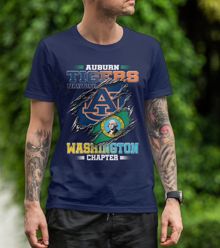 Auburn Tigers Territory Washington Chapter Seal Of Washington T-Shirt