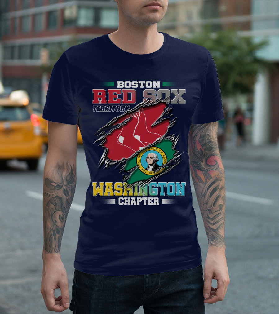 BOSTON RED SOX TERRITORY WASHINGTON CHAPTER SEAL OF THE STATE OF WASHINGTON T-Shirt