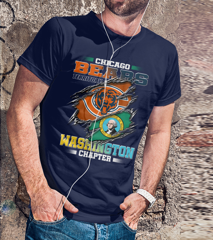 Chicago Bears Territory Washington Chapter State Flag T-Shirt