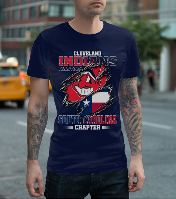 Cleveland Indians Territory South Carolina Chapter Texas Flag T-Shirt