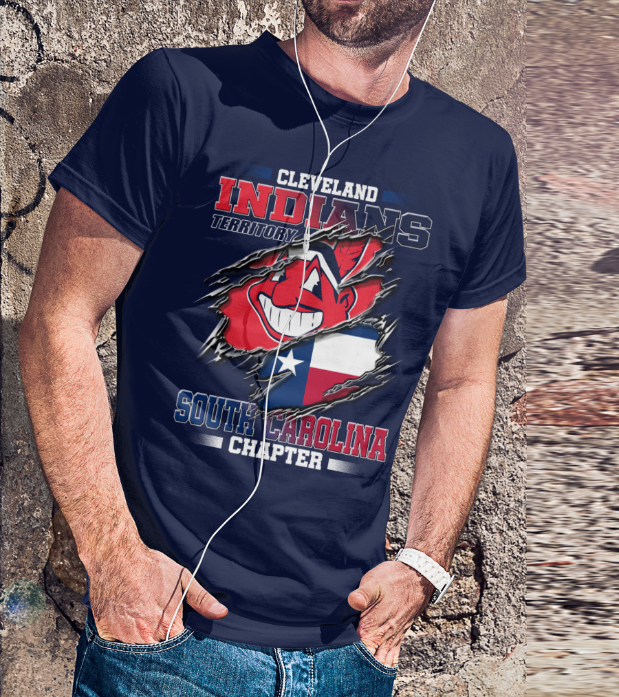 Cleveland Indians Territory South Carolina Chapter Texas Flag T-Shirt