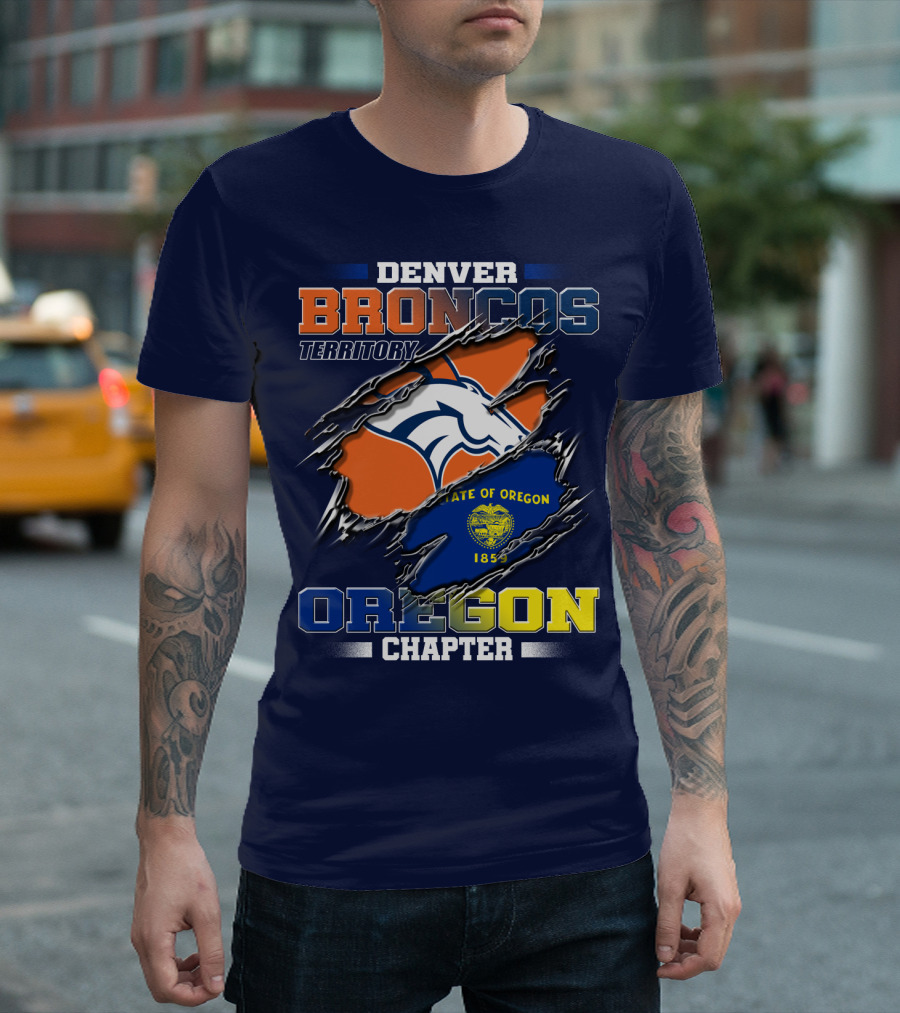 Denver Broncos Territory Oregon Chapter State of Oregon 1859 T-Shirt