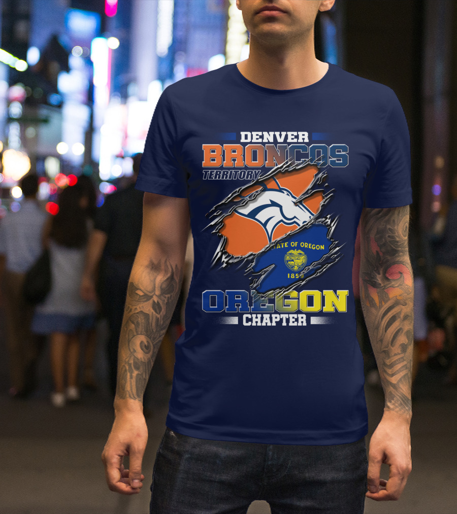 Denver Broncos Territory Oregon Chapter State Of Oregon 1859 T-Shirt