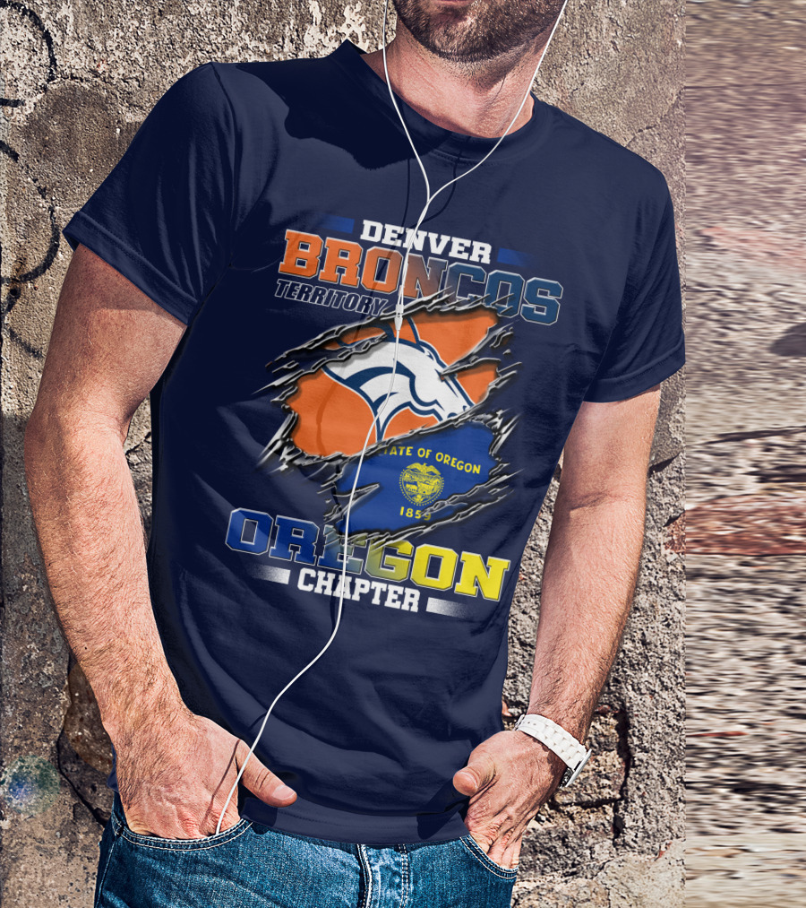 Denver Broncos Territory Oregon Chapter State Of Oregon 1859 T-Shirt