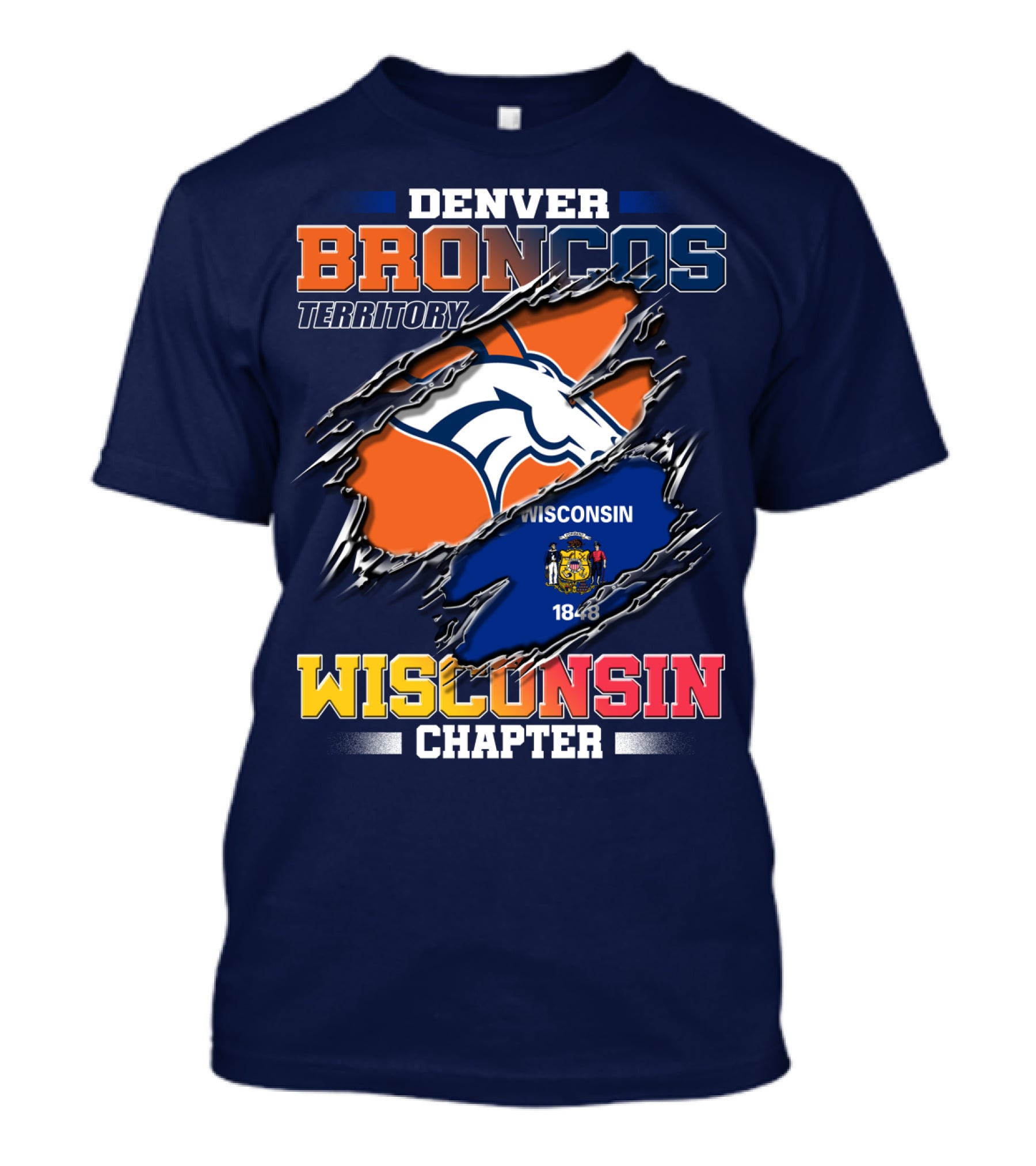 Denver Broncos Territory Wisconsin Chapter 1848 T-Shirt