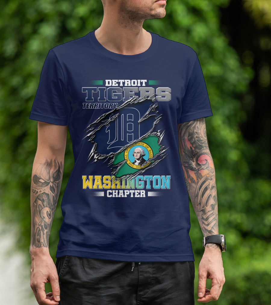 Detroit Tigers Territory Washington Chapter State Seal T-Shirt