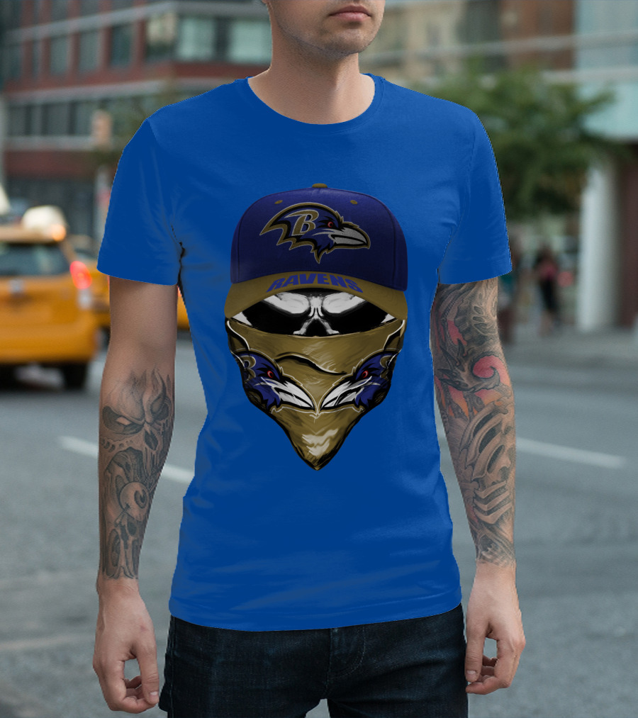 Baltimore Ravens Ravens Bandana And Logo Hat Combo T-Shirt