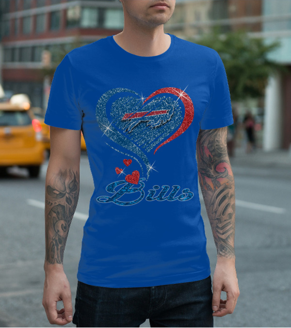 Buffalo Bills Heart Logo And Script T-Shirt