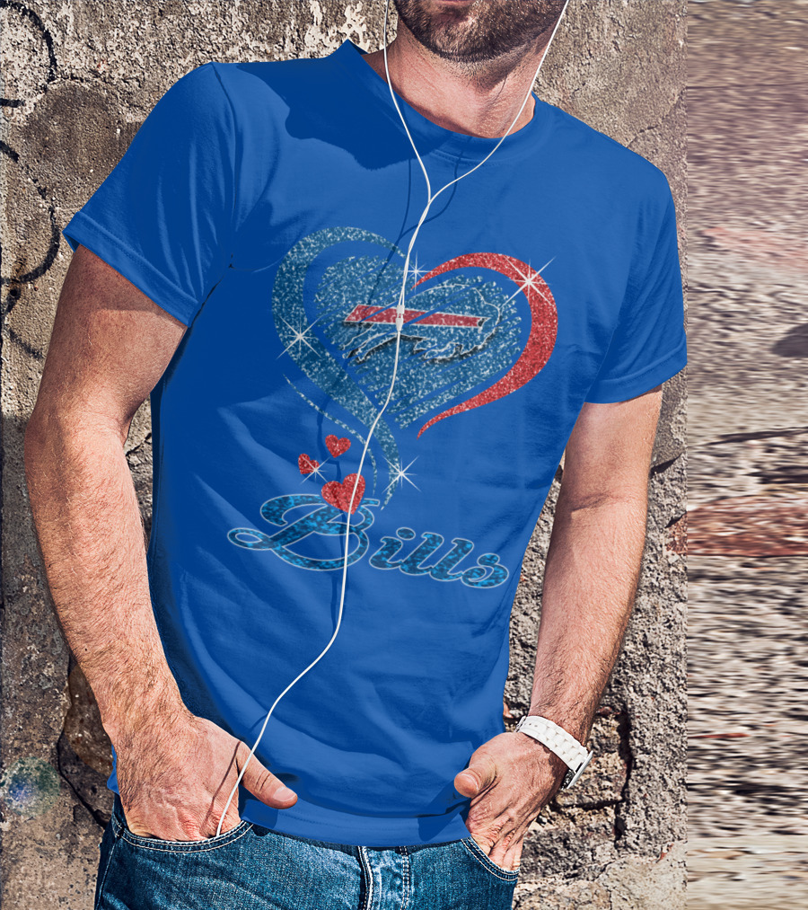 Buffalo Bills Heart Logo And Script T-Shirt