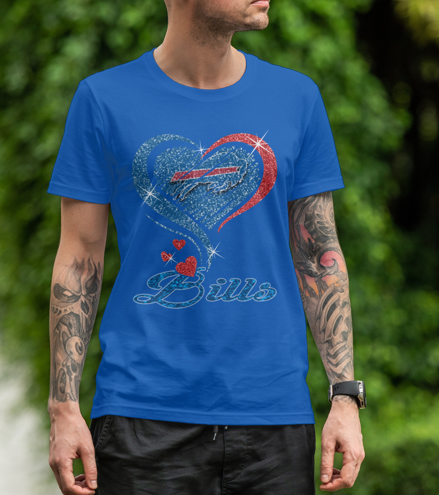 Buffalo Bills Heart Logo And Script T-Shirt