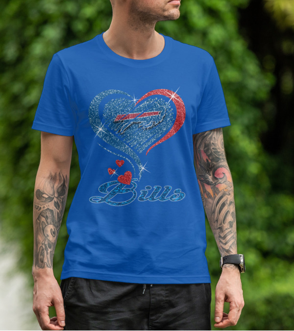 Buffalo Bills Heart Logo And Script T-Shirt