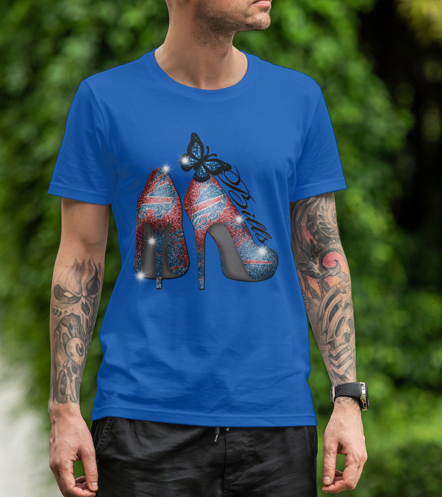 Buffalo Bills High Heels With Butterfly T-Shirt