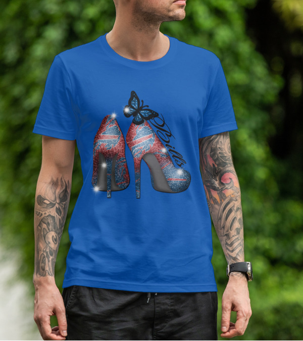 Buffalo Bills High Heels With Butterfly T-Shirt