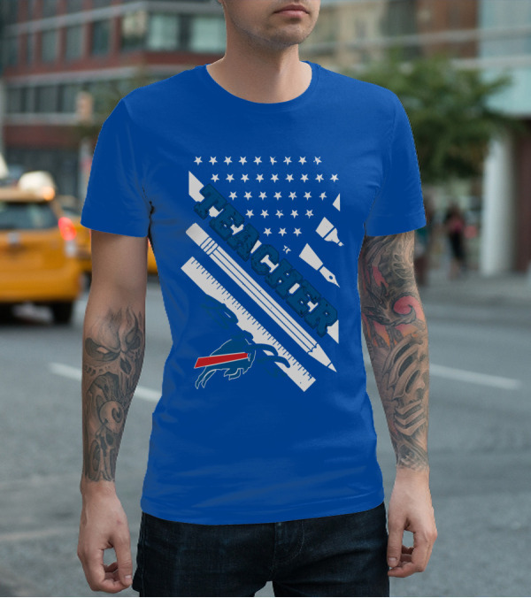 Usa Flag Teacher Buffalo Bills T-Shirt