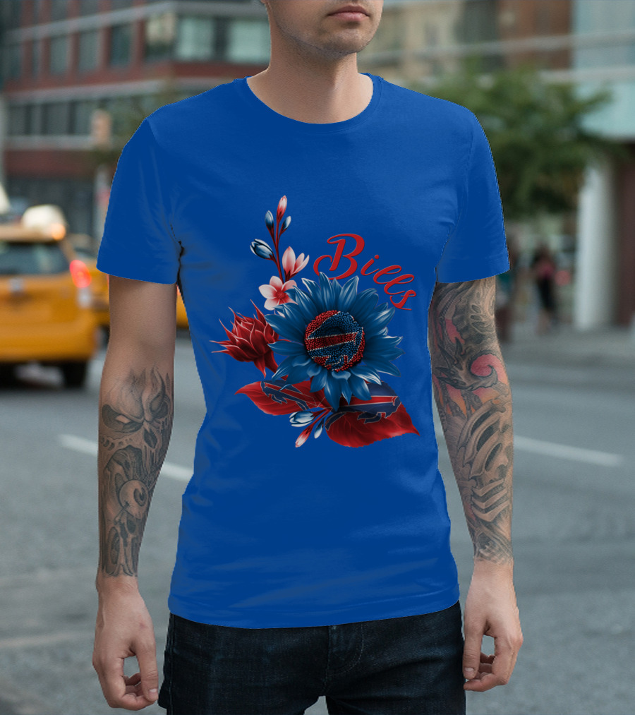 Buffalo Bills Floral Football T-Shirt