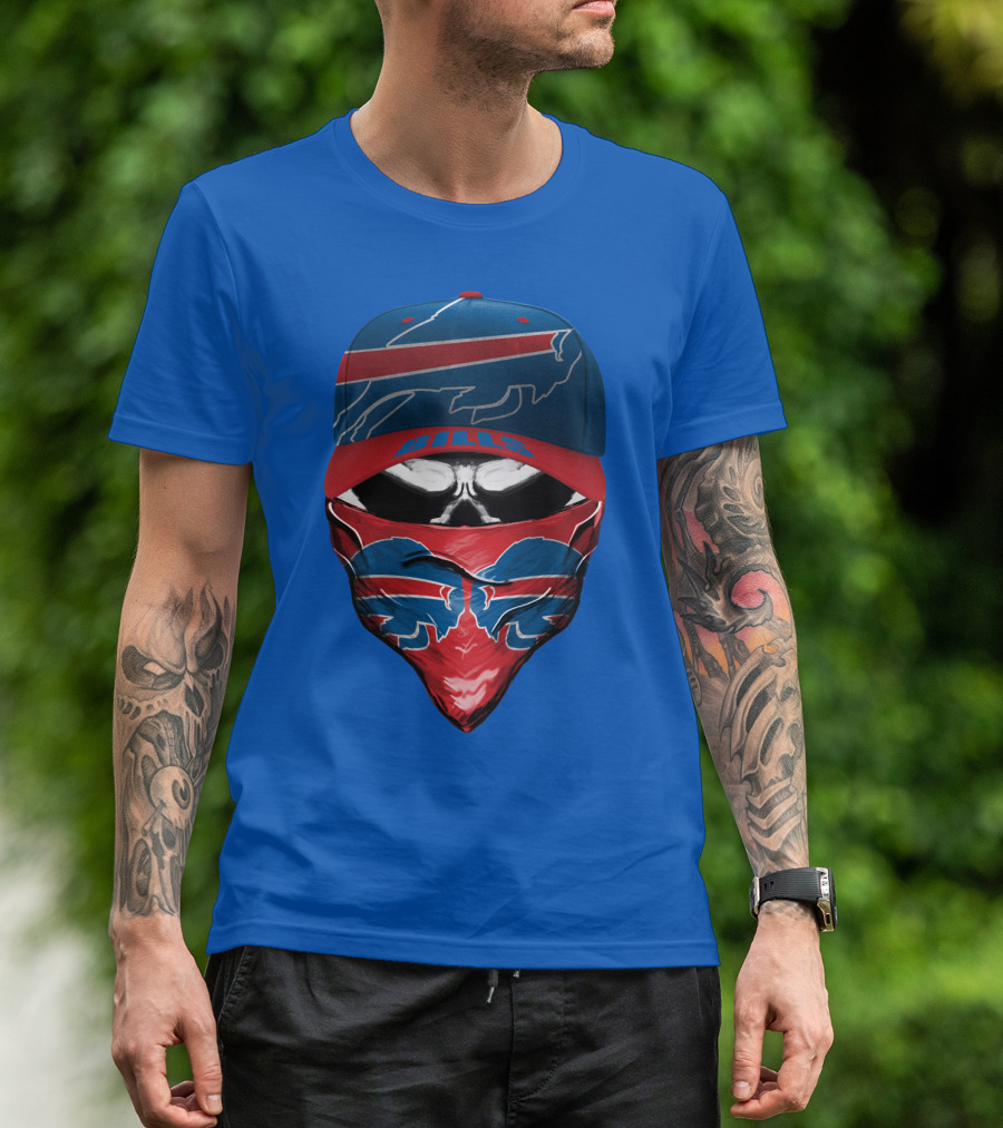 Buffalo Bills Nfl Logo Hat And Bandana Face T-Shirt