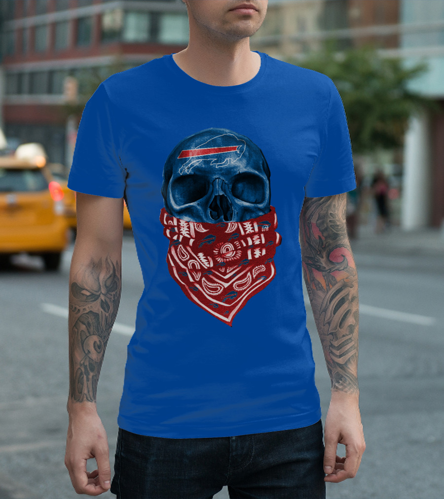 Buffalo Bills Skull With Bandana T-Shirt