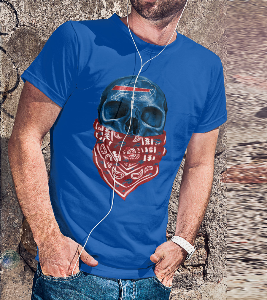 Buffalo Bills Skull With Bandana T-Shirt